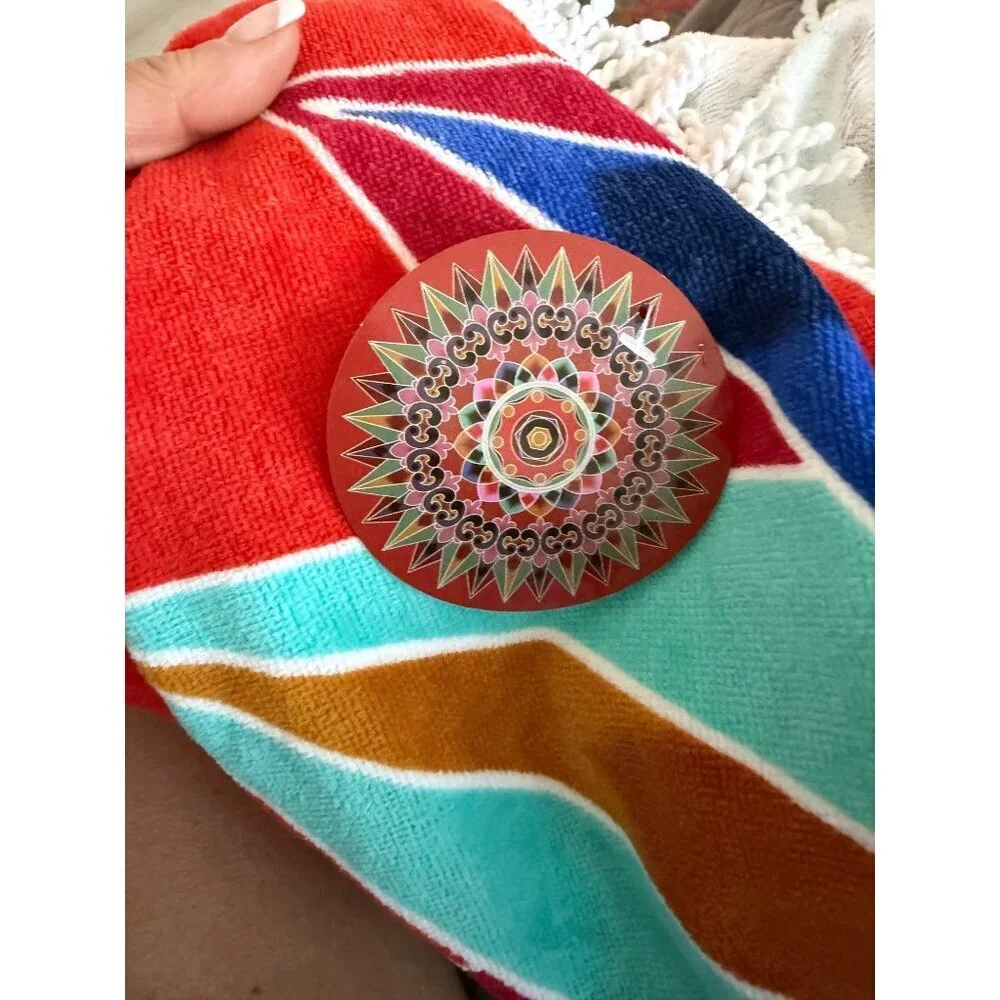 Luni Costa Rican Red Oxcart Wheel Inspired Beach Towel Cotton Yoga New